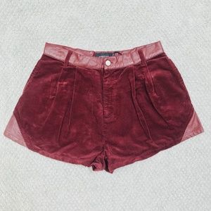 Malbec Corduroy & Pleather Shorts
